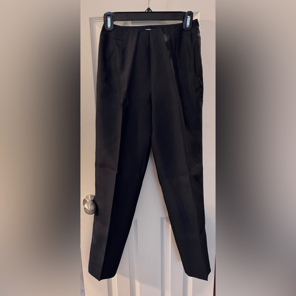 Talbots Black Silk Trousers Elegant Formal Style